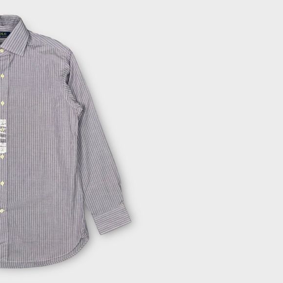 $168 Polo Ralph Lauren Men's 15 32/33 Striped Button Up Long Sleeve Shirt Purple - Picture 6 of 13